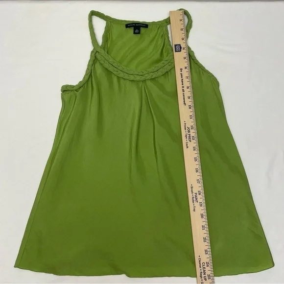 Banana Republic 100% Silk Tank Top Blouse Green Braided Straps Women Size Small - Picture 9 of 11
